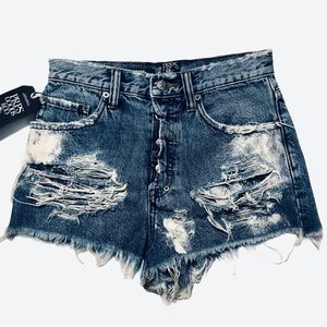 NWT PRPS Distressed Denim Shorts AMX Cutoff Sz 26
